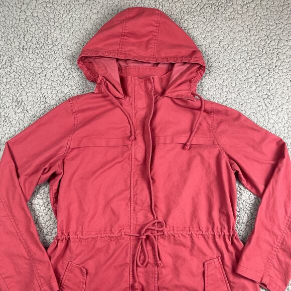 Old Navy Parka Jacket Full Zip Womens Large Pink Pockets Hooded Chore - Picture 2 of 10